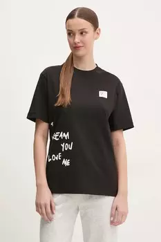 Хлопковая футболка Ea7 Emporio Armani, черный