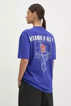 Хлопковая футболка Ea7 Emporio Armani, фиолетовый