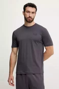Хлопковая футболка Ea7 Emporio Armani, серый