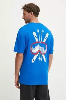 Хлопковая футболка EA7 Emporio Armani, синий