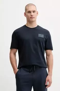Хлопковая футболка Ea7 Emporio Armani, темно-синий