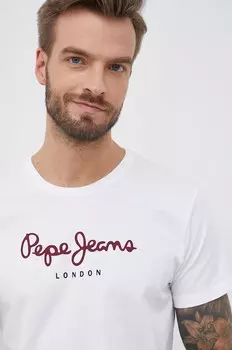 Хлопковая футболка Eggo N Pepe Jeans, белый