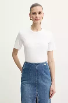 Хлопковая футболка Elisabetta Franchi, белый