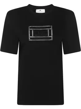 Хлопковая футболка Elisabetta Franchi, черный