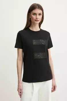 Хлопковая футболка Elisabetta Franchi, черный