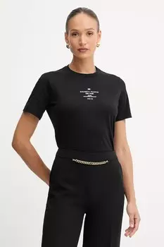 Хлопковая футболка Elisabetta Franchi, черный