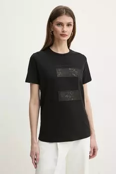 Хлопковая футболка Elisabetta Franchi, черный