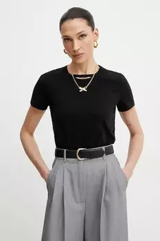 Хлопковая футболка Elisabetta Franchi, черный