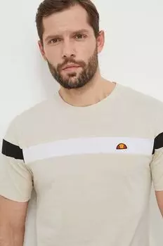 Хлопковая футболка Ellesse, бежевый