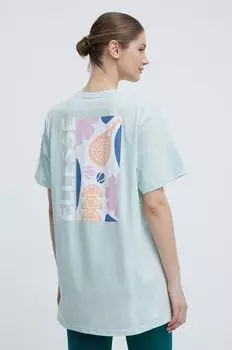Хлопковая футболка Ellesse, бирюзовый