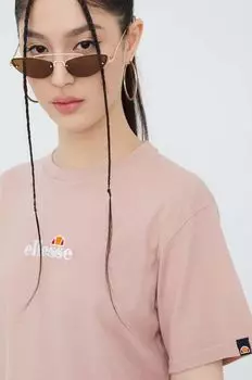 Хлопковая футболка Ellesse, розовый