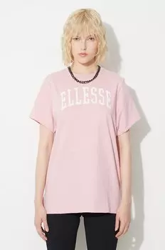 Хлопковая футболка Ellesse, розовый