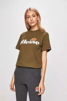 Хлопковая футболка Ellesse, зеленый