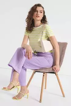 Хлопковая футболка Elsa в полоску Boss, белый