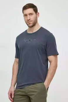Хлопковая футболка EMB EGGO Pepe Jeans, серый