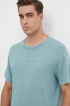 Хлопковая футболка EMB EGGO Pepe Jeans, синий