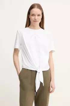 Хлопковая футболка Emporio Armani, белый