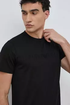 Хлопковая футболка Emporio Armani, черный