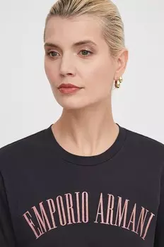 Хлопковая футболка Emporio Armani, черный