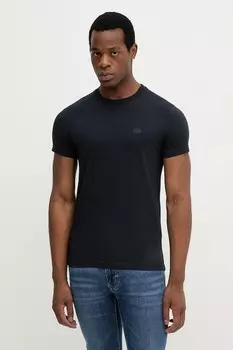 Хлопковая футболка Emporio Armani, темно-синий
