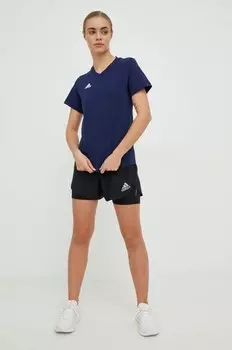 Хлопковая футболка Entrada 22 adidas Performance, темно-синий
