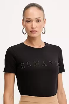 Хлопковая футболка Ermanno Scervino, черный