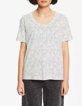 Хлопковая футболка ESPRIT, белый