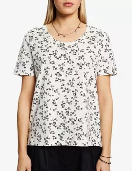 Хлопковая футболка ESPRIT, белый