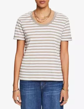 Хлопковая футболка ESPRIT, бежевый