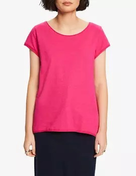 Хлопковая футболка ESPRIT, фуксия