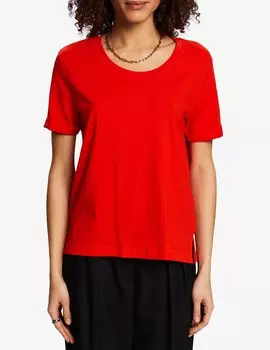 Хлопковая футболка ESPRIT, красный
