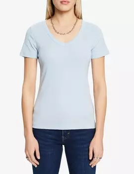 Хлопковая футболка ESPRIT, светло-синий