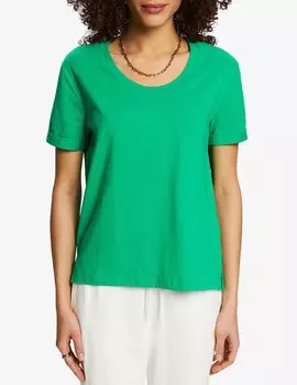 Хлопковая футболка ESPRIT, зеленый