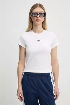 Хлопковая футболка Essential Adidas Originals, бежевый
