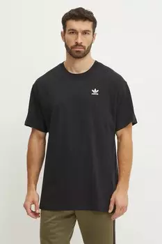 Хлопковая футболка Essential Adidas Originals, черный