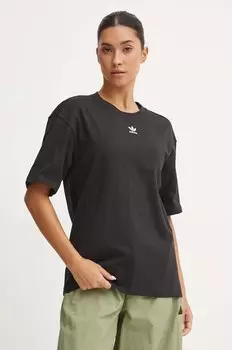 Хлопковая футболка Essential Adidas Originals, черный