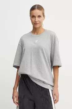 Хлопковая футболка Essential Adidas Originals, серый