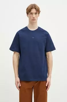 Хлопковая футболка Essential Adidas Originals, темно-синий
