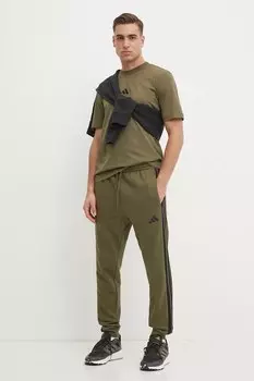 Хлопковая футболка Essential Adidas, зеленый