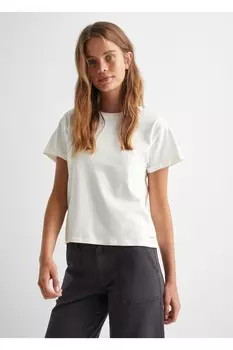 Хлопковая футболка Essential Mango, белый