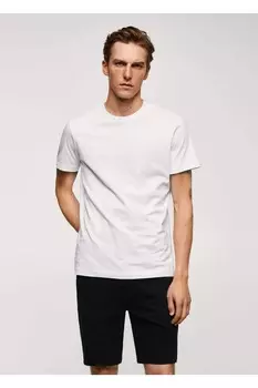 Хлопковая футболка Essential Mango, синий