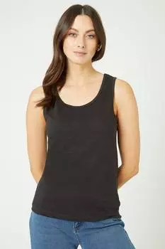 Хлопковая футболка Essential Slub с закатанными рукавами Debenhams, темно-синий