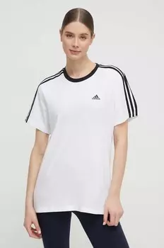 Хлопковая футболка Essentials adidas, белый