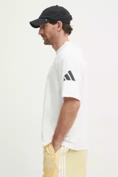 Хлопковая футболка Essentials adidas, белый