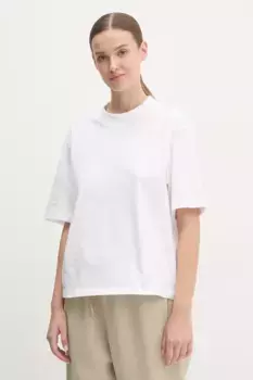 Хлопковая футболка Essentials adidas, бежевый