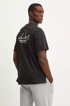 Хлопковая футболка Essentials adidas, черный