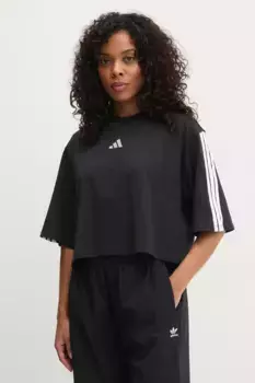 Хлопковая футболка Essentials adidas, черный