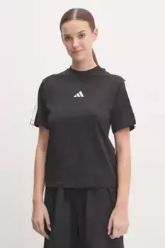 Хлопковая футболка Essentials adidas, черный
