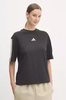 Хлопковая футболка Essentials adidas, черный