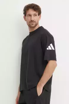 Хлопковая футболка Essentials adidas, черный